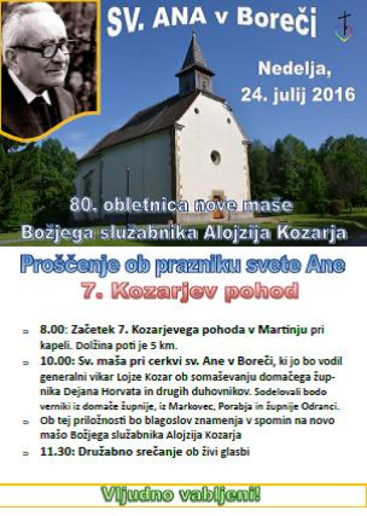 80. obletnica nove maše B. sl. Alojzija Kozarja 