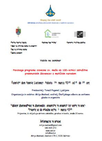 Seminar za organiste in zborovodje 
