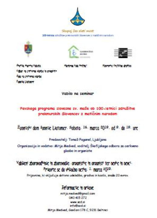 Seminar za organiste in zborovodje 