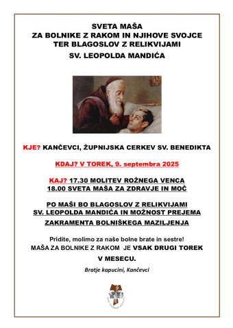 Kančevci - sv. maša za bolnike z rakom